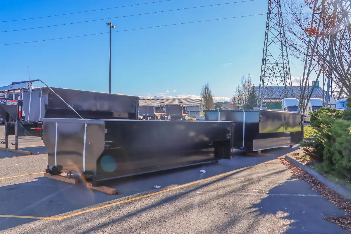Roll-off dumpster ready for waste disposal at job site for Yard Waste Dumpster Rental in Difficult Run
